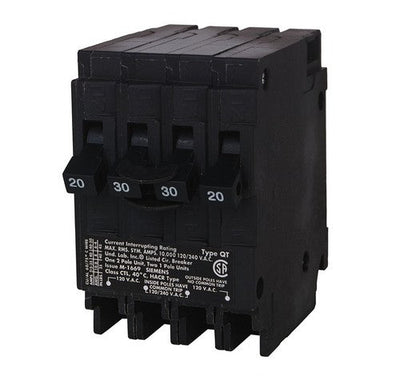 Siemens Q22030CT One 30-Amp Two Pole and Two 20-Amp Single Pole Standard Breaker