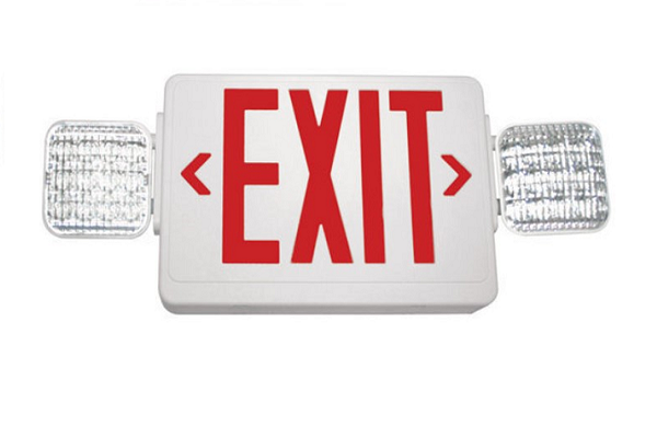 RY-EXLCOMB01RED - Indoor LED Exit Sign Emergency Combo 90 Min Battery Red Letters