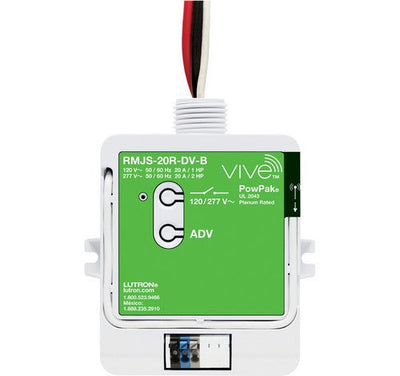 Lutron Vive PowPak Relay Module With Softswitch, 20A General Purpose, 120/277V, RMJS-20R-DV-B