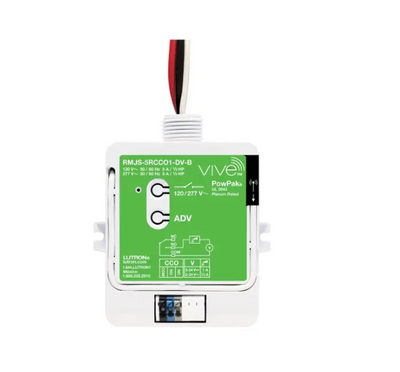Lutron Vive PowPak Relay Module With Softswitch and Occupancy-Status CCO, 5A General Purpose, 1 Contact Closure Output, 120/277V, RMJS-5RCCO1DV-B