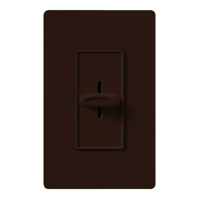 Lutron Skylark Slide-To-Off Dimmer, 1000W, Incandescent/Halogen Only, Single-Pole, 120V, S-1000-BR, Brown