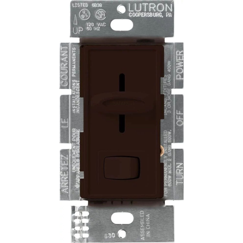 Lutron Skylark Preset Dimmer with On/Off Switch, 1000W, Incandescent/Halogen Only, Single-Pole, 120V, S-10P-BR, Brown
