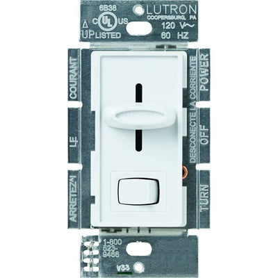 Lutron Skylark Preset Dimmer with On/Off Switch, 1000W, Incandescent/Halogen Only, Single-Pole, 120V, S-10P-WH, White