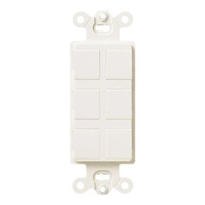 Lutron Claro 6-Port Frame, Field Customizable, Fits Decorator-Style Wall Plates, SC-6PF-BI, Biscuit