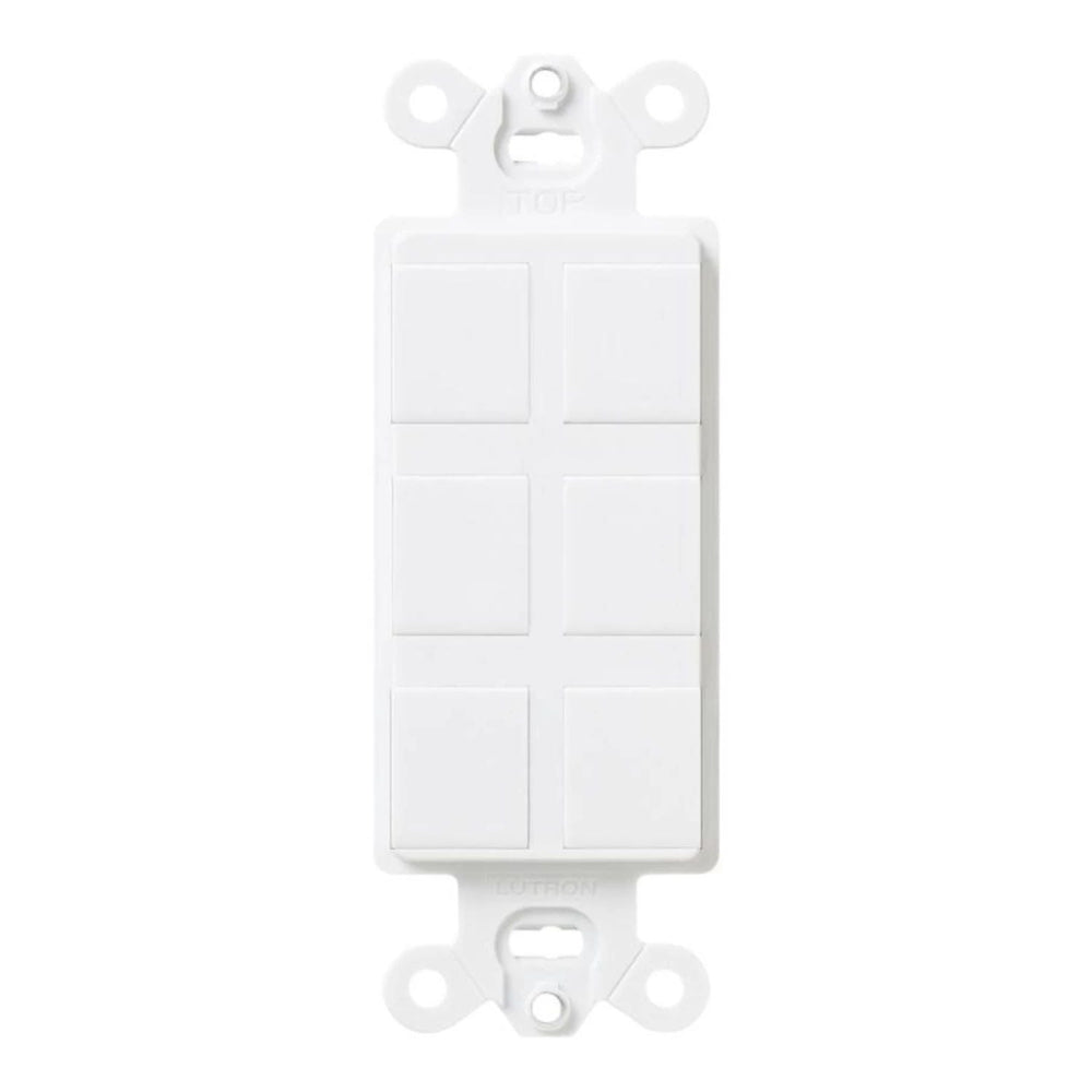 Lutron Claro 6-Port Frame, Field Customizable, Fits Decorator-Style Wall Plates, SC-6PF-SW, Snow White