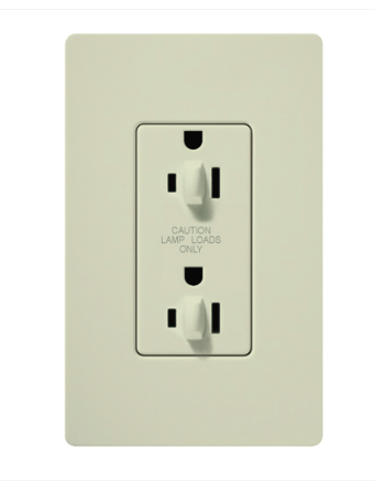 Lutron Claro 15A Dual Dimming, Tamper Resistant Duplex Receptacle, Decorator-Style Outlet, Satin Finish, SCR-15-DDTR-BI, Biscuit