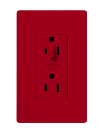 Lutron Claro 15A Half Dimming, Tamper Resistant Duplex Receptacle, Decorator-Style Outlet, Satin Finish, SCR-15-HDTR-HT, Hot
