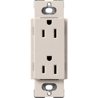 Lutron Claro 15A Duplex Receptacle, Decorator-Style Outlet, Satin Finish, SCR-15-TP, Taupe
