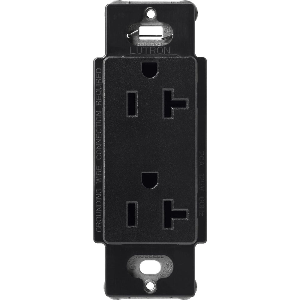 Lutron Claro 20A Duplex Receptacle, Decorator-Style Outlet, Satin Finish, SCR-20-MN. Midnight