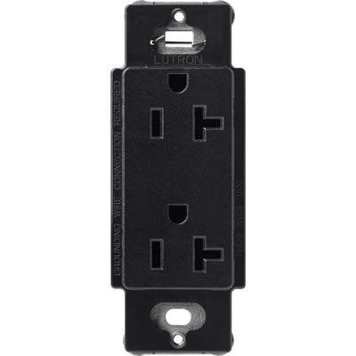 Lutron Claro 20A Duplex Receptacle, Decorator-Style Outlet, Satin Finish, SCR-20-MN. Midnight