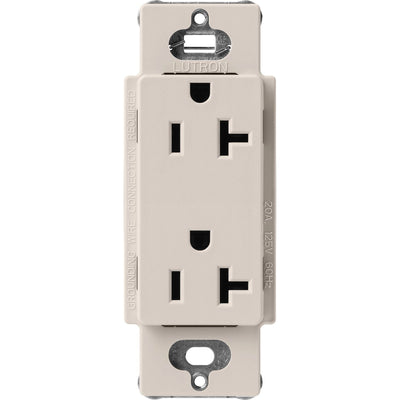 Lutron Claro 20A Duplex Receptacle, Decorator-Style Outlet, Satin Finish, SCR-20-TP, Taupe