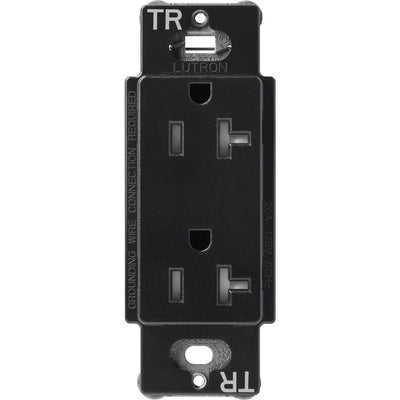 Lutron Claro 20A Tamper-Resistant Duplex Receptacle, Decorator-Style Outlet, Satin Finish, SCRS-20-TR-MN, Midnight