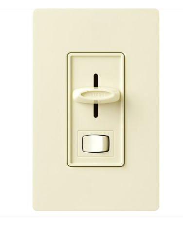 Lutron Skylark Dimmer Switch for Electronic Low-Voltage, 300W ELV, Single Pole, Preset, Neutral Required, 120V, SELV-300P-AL, Almond