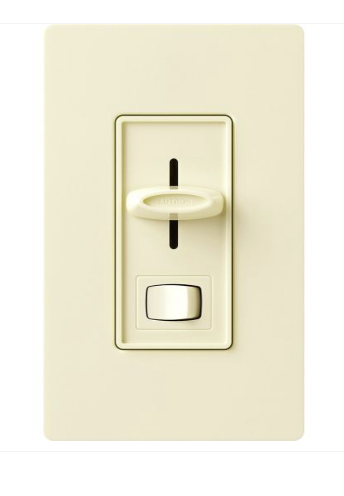 Lutron Skylark Dimmer Switch for Electronic Low-Voltage, 300W ELV, Single Pole/3-Way, Preset, Neutral Required, 120V, SELV-303P-AL, Almond