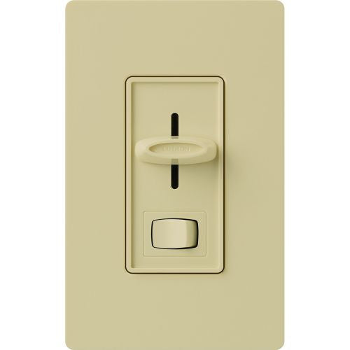 Lutron Skylark 3-Wire Dimmer Switch for Ballasts/LED Drivers, 6A, Single Pole/3-Way, Neutral Required, Preset, 277V, SF-12P-277-3-IV, Ivory