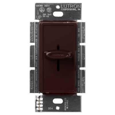 Lutron Skylark Quiet 3-Speed Fan Control, No Neutral Required, 1.5A 3-Speed Ceiling Fan, 120V, Single Pole/3-Way, SFSQ-F-BR, Brown