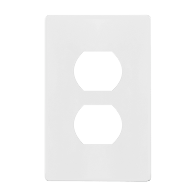 Screwless Duplex Receptacle One-Gang Wall Plate