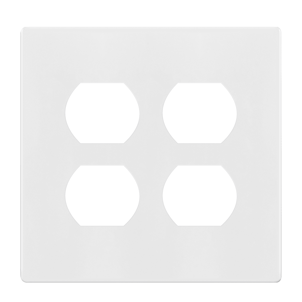 Screwless Duplex Receptacle Two-Gang Wall Plate