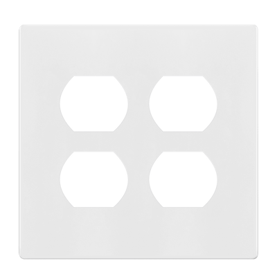 Screwless Duplex Receptacle Two-Gang Wall Plate