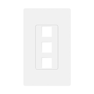 Screwless Keystone Wall Plate, 3 Port