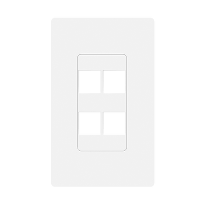 Screwless Keystone Wall Plate, 4 Port