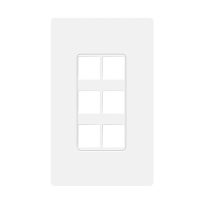 Screwless Keystone Wall Plate, 6 Port