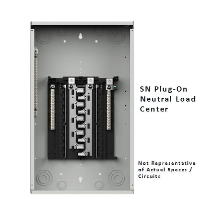 Siemens SN2040L1150 150A Main Lug Load Center, 20 Spaces / 40 Circuits, 1Phase 3Wire 120/240V, Aluminum Bus, NEMA-1, Gray