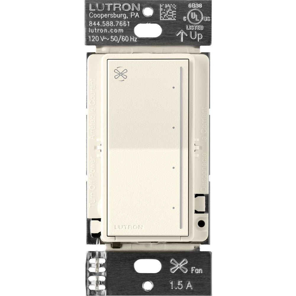 Lutron Sunnata Touch Fan Control, 4-Speed, 1.5A Paddle Fan, AC Motor, Single Pole, Neutral Required, 120V, ST-FSQN-BI, Biscuit