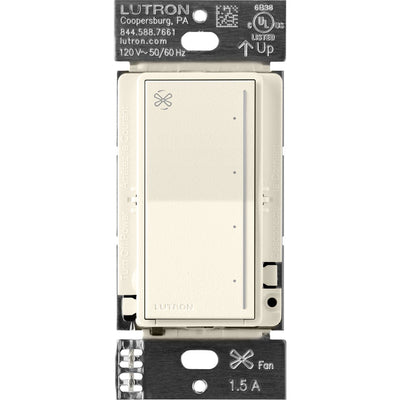 Lutron Sunnata Touch Fan Control, 4-Speed, 1.5A Paddle Fan, AC Motor, Single Pole, Neutral Required, 120V, ST-FSQN-BI, Biscuit