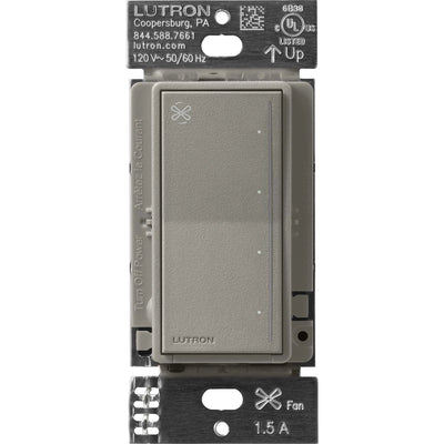 Lutron Sunnata Touch Fan Control, 4-Speed, 1.5A Paddle Fan, AC Motor, Single Pole, Neutral Required, 120V, ST-FSQN-CS, Cobblestone