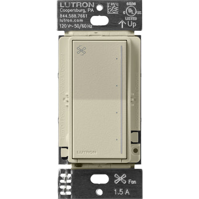 Lutron Sunnata Touch Fan Control, 4-Speed, 1.5A Paddle Fan, AC Motor, Single Pole, Neutral Required, 120V, ST-FSQN-CY, Clay