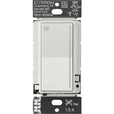 Lutron Sunnata Touch Fan Control, 4-Speed, 1.5A Paddle Fan, AC Motor, Single Pole, Neutral Required, 120V, ST-FSQN-LG, Lunar Gray
