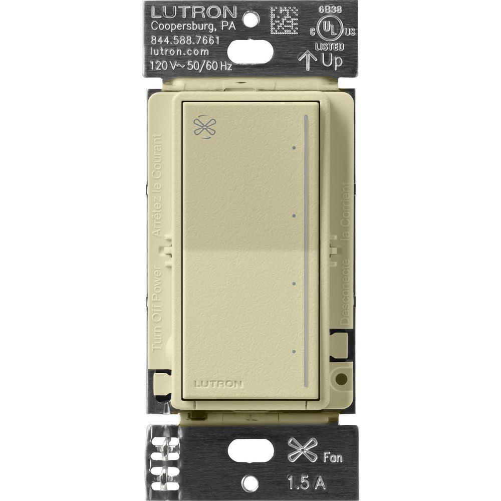 Lutron Sunnata Touch Fan Control, 4-Speed, 1.5A Paddle Fan, AC Motor, Single Pole, Neutral Required, 120V, ST-FSQN-SA, Sage