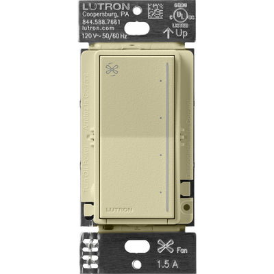 Lutron Sunnata Touch Fan Control, 4-Speed, 1.5A Paddle Fan, AC Motor, Single Pole, Neutral Required, 120V, ST-FSQN-SA, Sage
