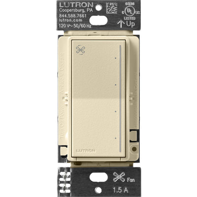 Lutron Sunnata Touch Fan Control, 4-Speed, 1.5A Paddle Fan, AC Motor, Single Pole, Neutral Required, 120V, ST-FSQN-SD, Sand