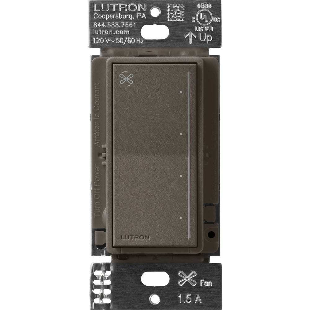 Lutron Sunnata Touch Fan Control, 4-Speed, 1.5A Paddle Fan, AC Motor, Single Pole, Neutral Required, 120V, ST-FSQN-TF, Truffle