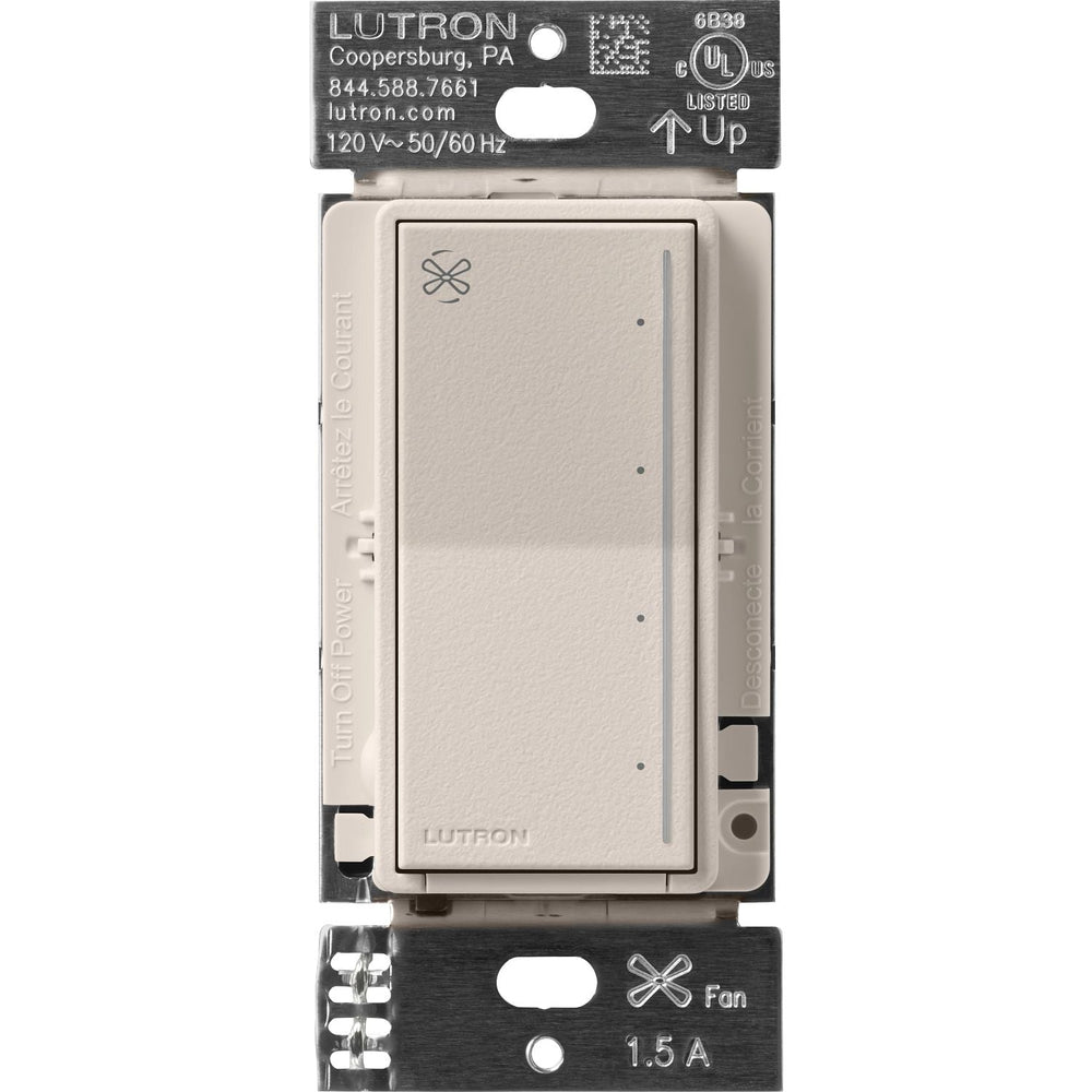 Lutron Sunnata Touch Fan Control, 4-Speed, 1.5A Paddle Fan, AC Motor, Single Pole, Neutral Required, 120V, ST-FSQN-TP, Taupe