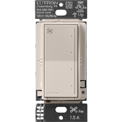 Lutron Sunnata Touch Fan Control, 4-Speed, 1.5A Paddle Fan, AC Motor, Single Pole, Neutral Required, 120V, ST-FSQN-TP, Taupe