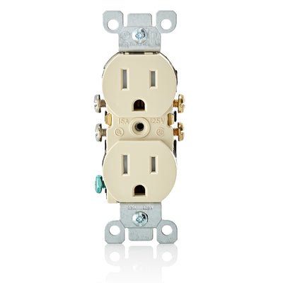 Leviton T5320-I 15 Amp, 125 Volt, NEMA: 5-15R, Pole: 2, 3-Wire, Tamper-Resistant, Duplex Receptacle/Outlet, Straight