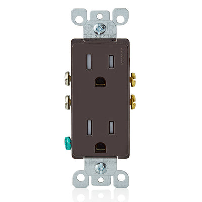 Leviton T5325 15 Amp, 125 Volt, NEMA: 5-15R, Pole: 2, 3-Wire, Tamper-Resistant, Decora, Duplex Receptacle/Outlet