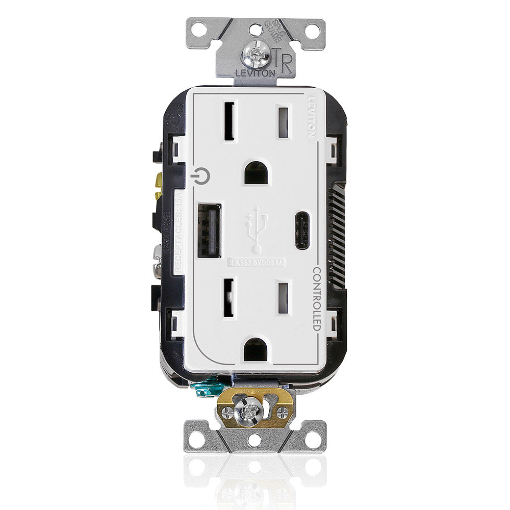 Leviton T5633-2W 15 A 125 VAC USB Receptacle White