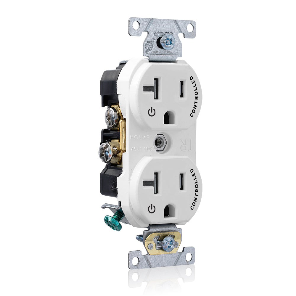 Leviton TBR20-S2W 20 A 125 VAC Tamper-Resistant Receptacle White