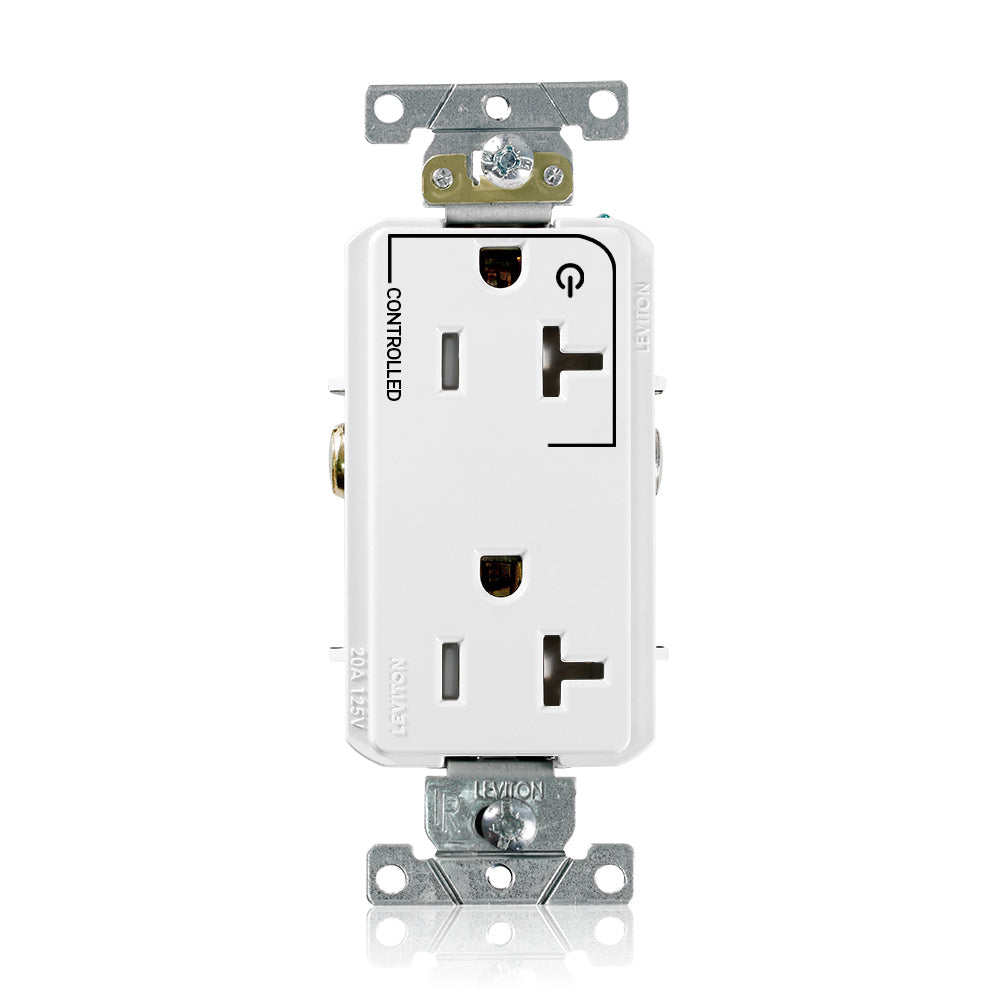 Leviton TDR20-S1W 20 A 125 VAC Tamper-Resistant Receptacle White