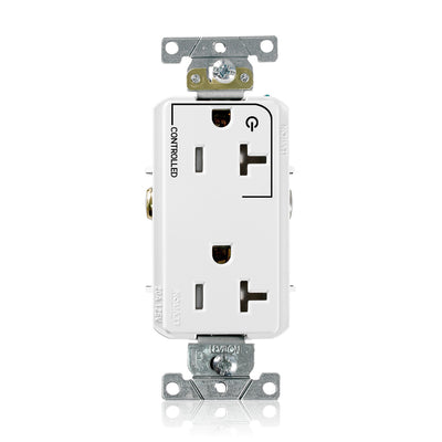 Leviton TDR20-S1W 20 A 125 VAC Tamper-Resistant Receptacle White