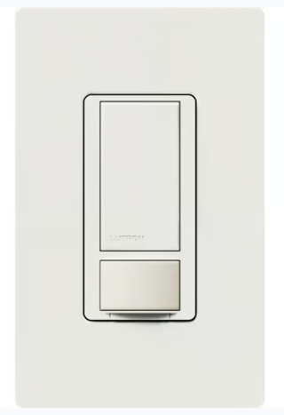 Lutron Maestro Sensor Switch, Vacancy Only, BAA Compliant, Neutral Optional,6A Light, 3A Fan, 120-277V, Single/Multi-Location, UMS-OPS6M2-DV-WH, White