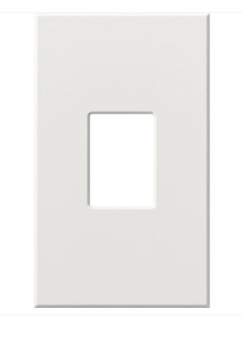 Lutron Architectural 1 Gang Wall Plate for Nova T Dimmers and Switches, Matte Finish, VWP-1-WH, White