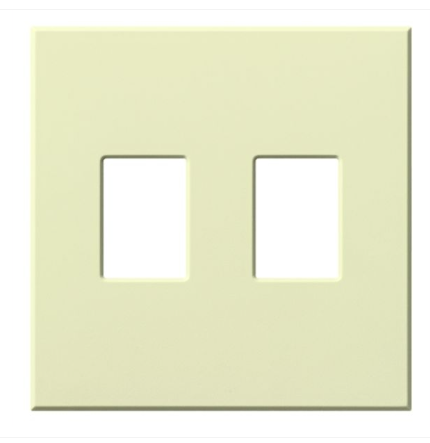 Lutron Architectural 2 Gang Wall Plate for Nova T Dimmers and Switches, Matte Finish, VWP-2-AL, Almond