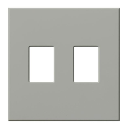 Lutron Architectural 2 Gang Wall Plate for Nova T Dimmers and Switches, Matte Finish, VWP-2-GR, Gray
