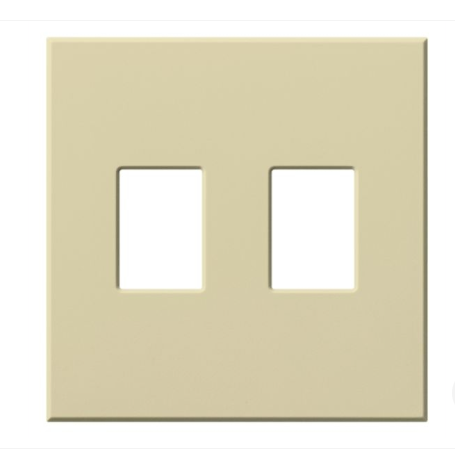 Lutron Architectural 2 Gang Wall Plate for Nova T Dimmers and Switches, Matte Finish, VWP-2-IV, Ivory
