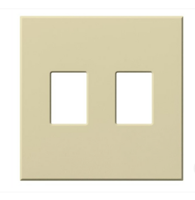 Lutron Architectural 2 Gang Wall Plate for Nova T Dimmers and Switches, Matte Finish, VWP-2-IV, Ivory